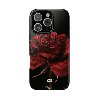 Crimson Noir Rose · Tough Phone Case for iPhone · Black
