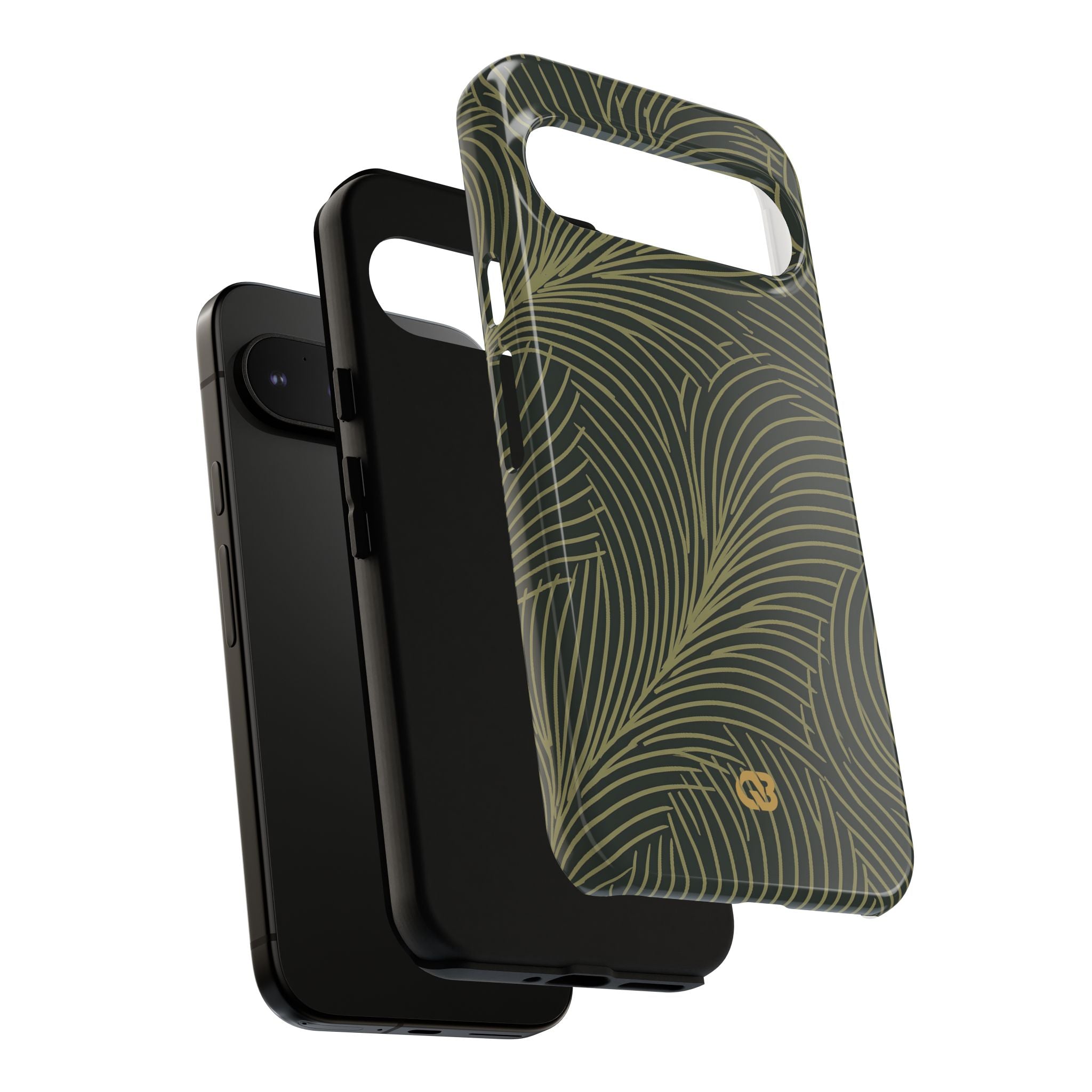 Green Tough Phone Case for Google Pixel - Dark Olive Plume