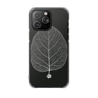 Black Impact MagSafe Phone Case for iPhone - Bleached Leaf Lattice
