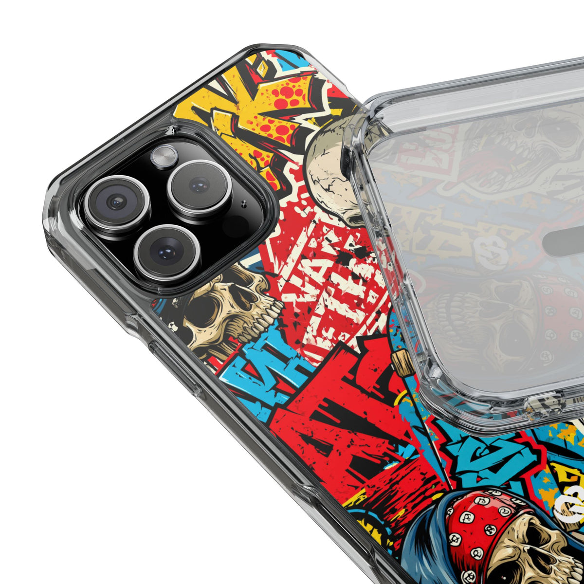 Skate Skull Riot · Clear Impact Magnetic Phone Case for iPhone · Red
