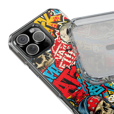 Skate Skull Riot · Clear Impact Magnetic Phone Case for iPhone · Red