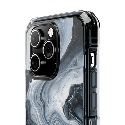 Suminagashi Ink Flow · Clear Impact Magnetic Phone Case for iPhone · Grey