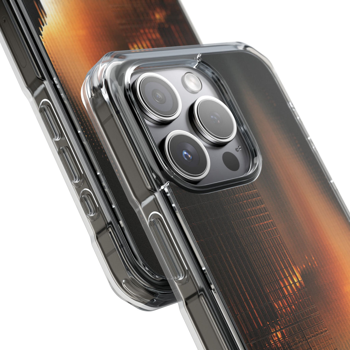 Luminous Grid · Clear Impact Magnetic Phone Case for iPhone · Black