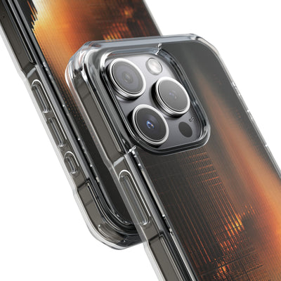 Luminous Grid · Clear Impact Magnetic Phone Case for iPhone · Black