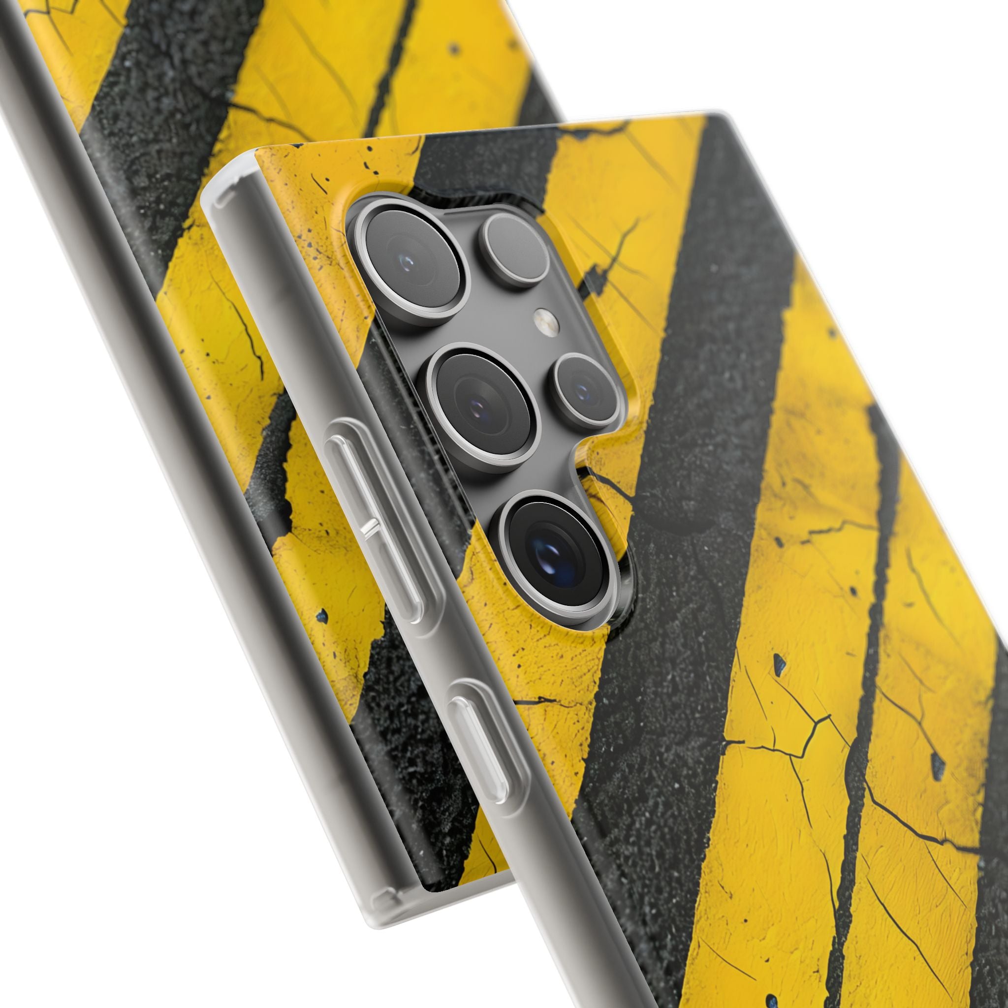 Gul randig distress Samsung S24 Ultra Case - Soft