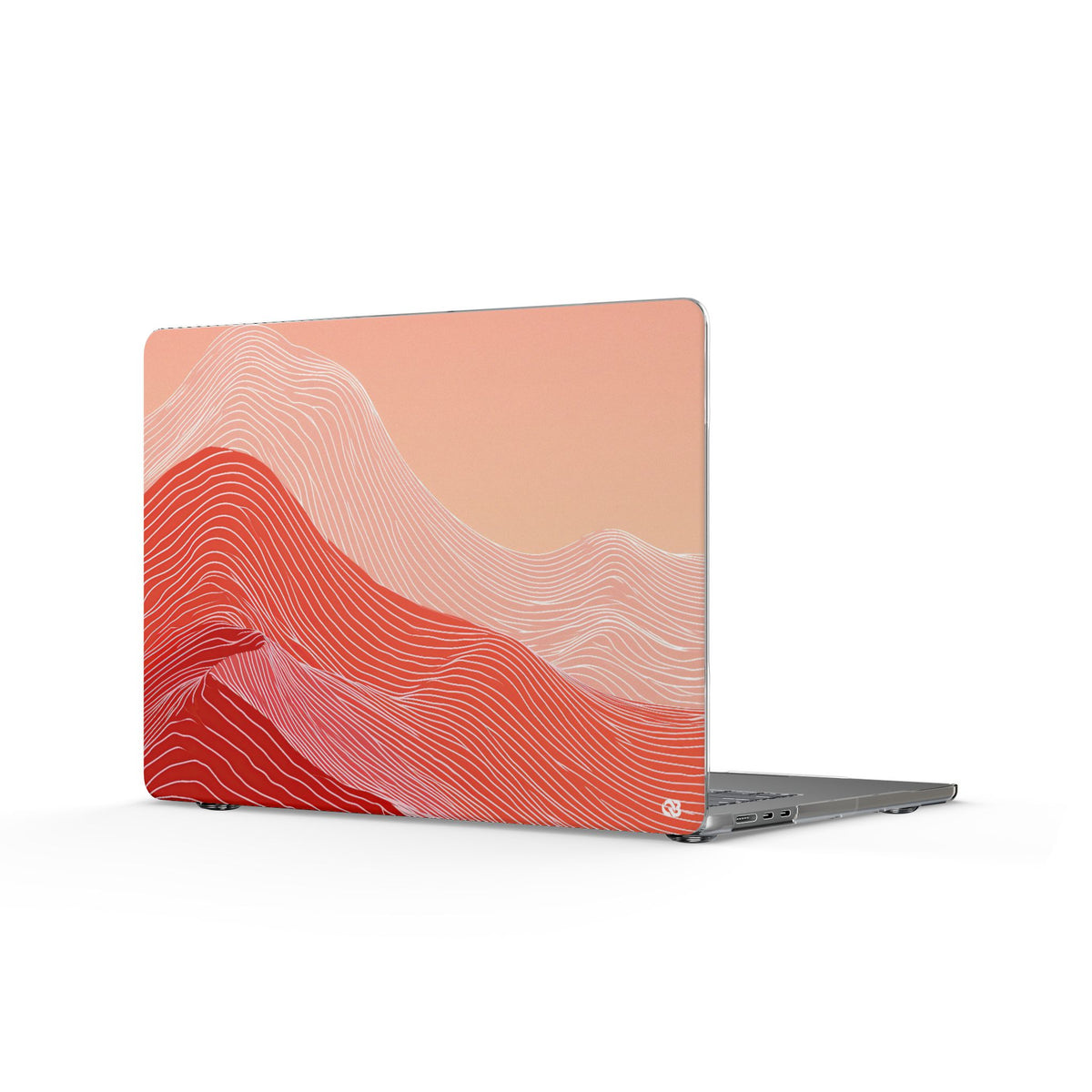 Coral Ridge Contours · Clear Hard Case for MacBook · Red
