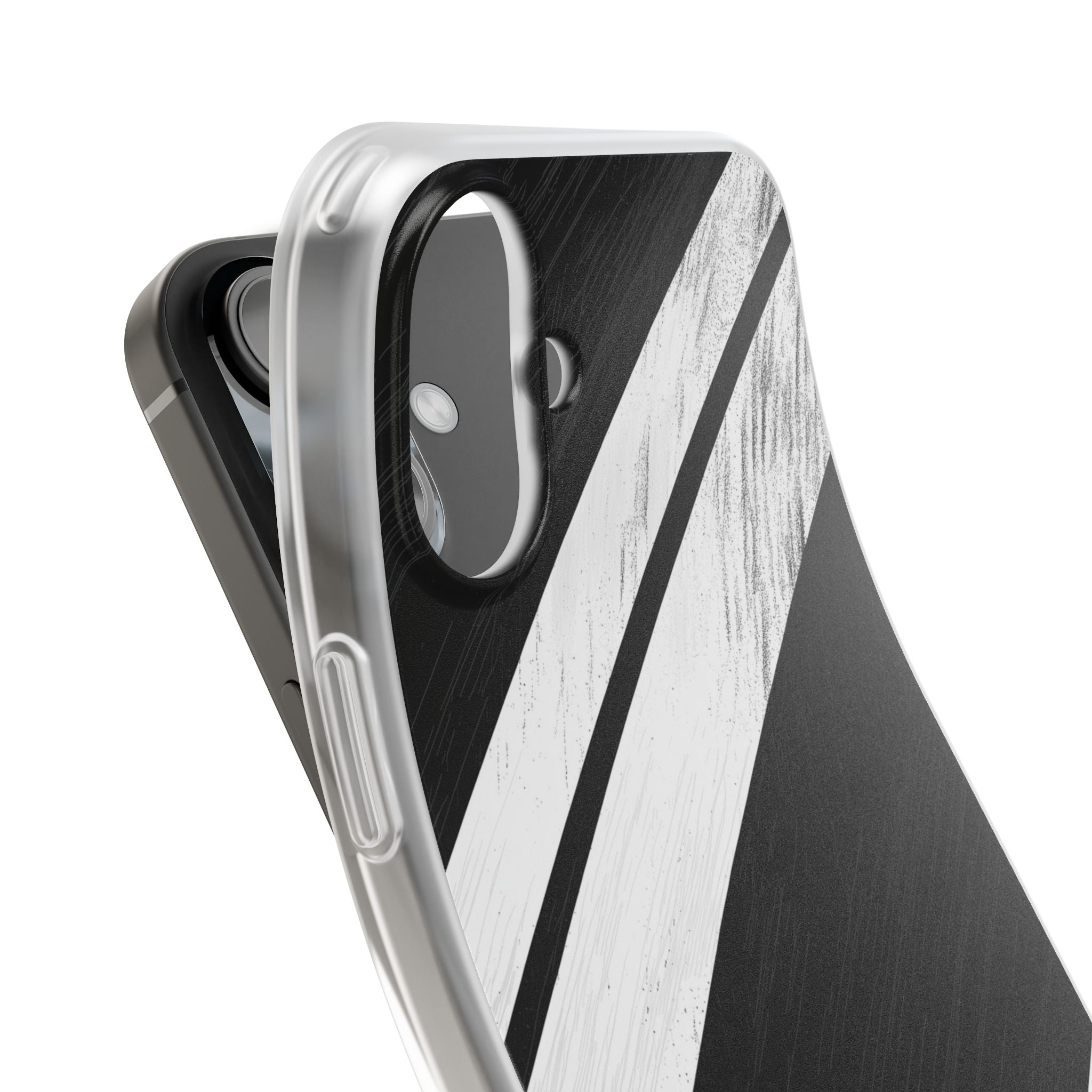 Distressed Stripe Motion iPhone 16 Plus Case - Soft
