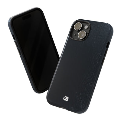 Black Tough Phone Case for iPhone - Midnight Brushed Grain