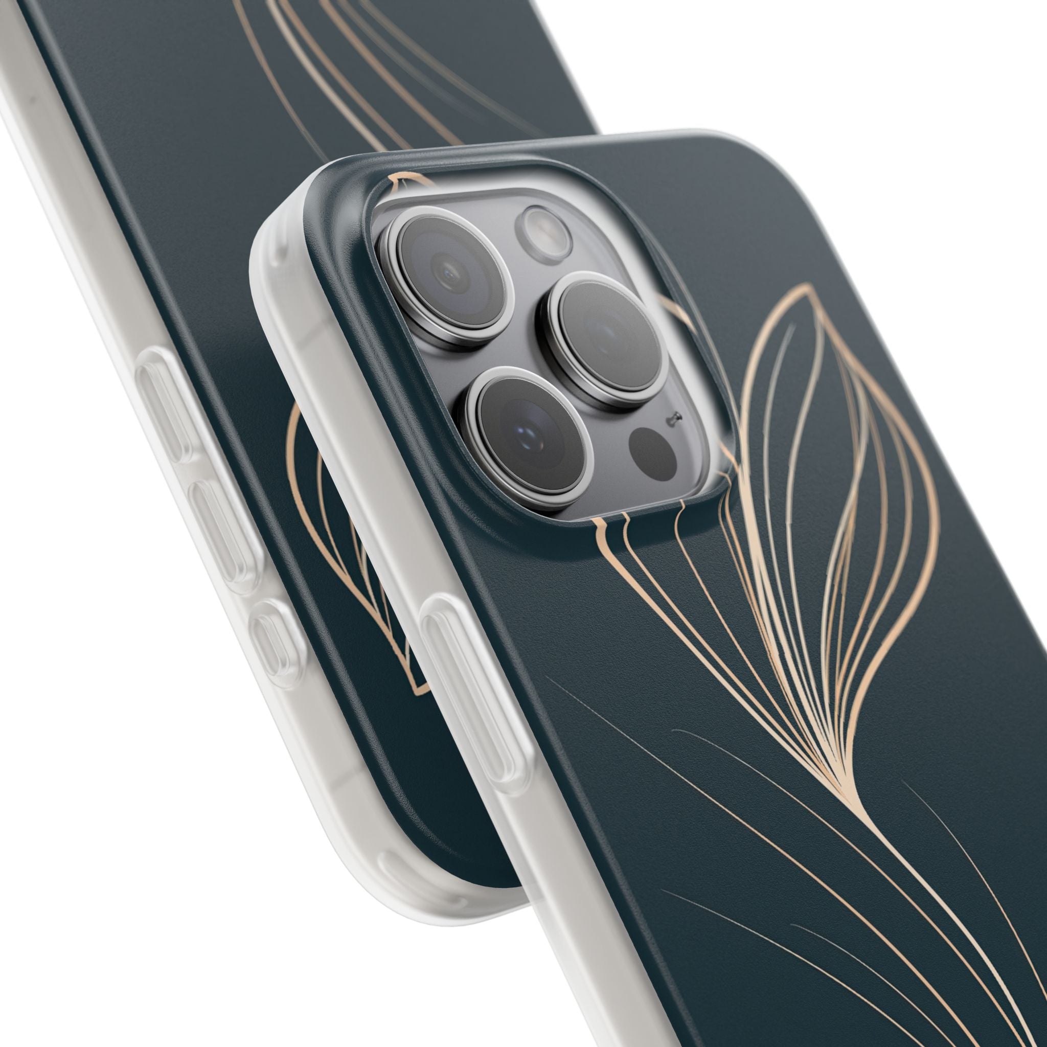 Teal Lite Phone Case for iPhone - Sandstone Silk Flora