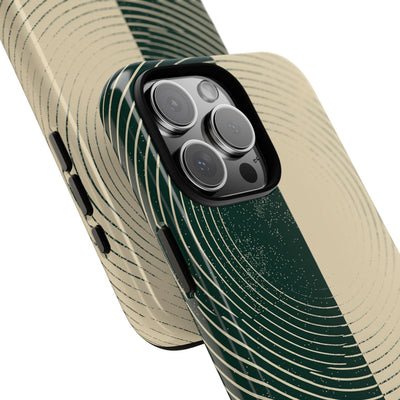 Green Tough Phone Case for iPhone - Evergreen Split Grain