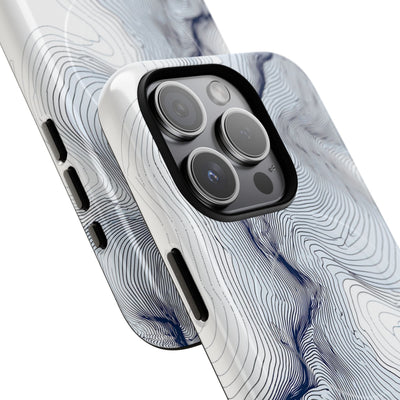 White Tough 2.0 Magsafe Phone Case for iPhone - Nordic Ridge Topo
