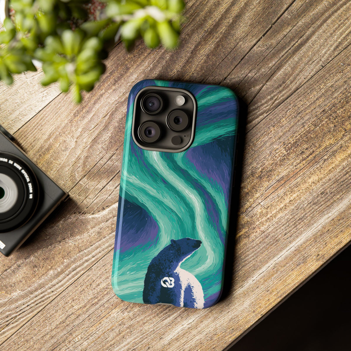 Arctic Aurora Bear · Tough Phone Case for iPhone · Teal