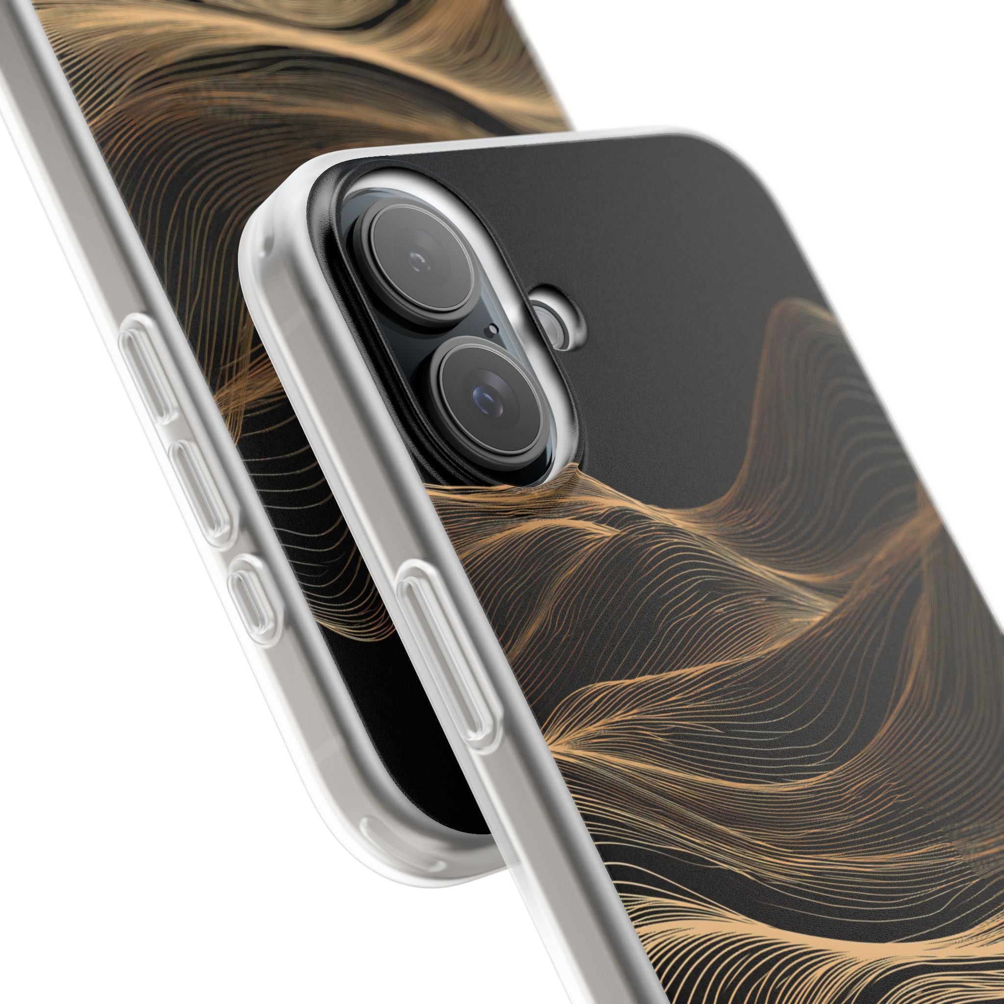 Black Lite Phone Case for iPhone - Copper Topo Ridge