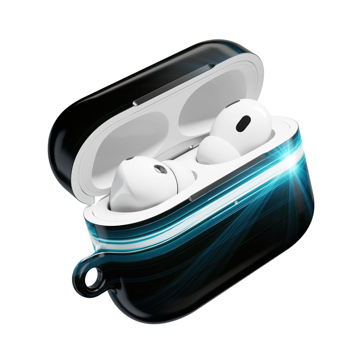 Cyan Anamorphic Flare · Hard Case for AirPods & AirPods Pro · Black