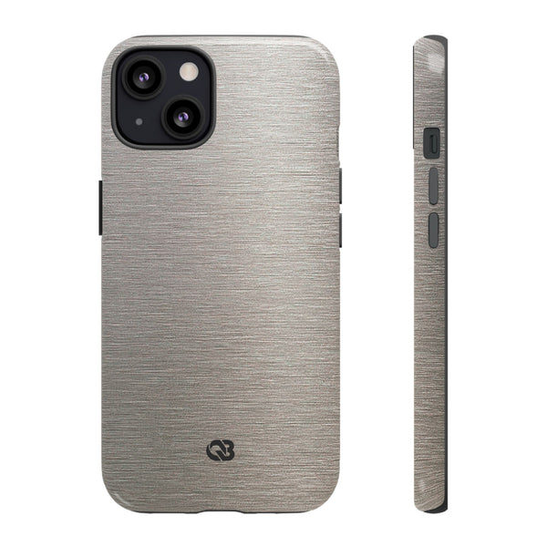 Brushed Silver Alloy · Tough Phone Case for iPhone · Silver