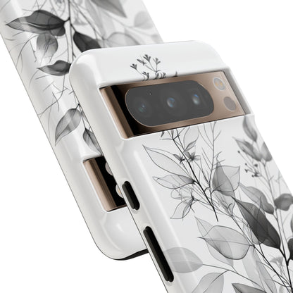 Veined Leaves Gray Google Pixel 8 Pro Case - Tough