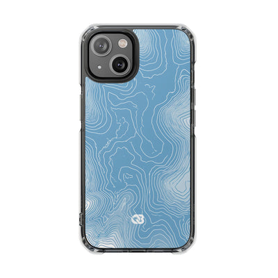 Glacial Basin Topo · Clear Impact Magnetic Phone Case for iPhone · Blue
