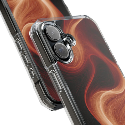 Solar Ember Flow · Clear Impact Magnetic Phone Case for iPhone · Orange