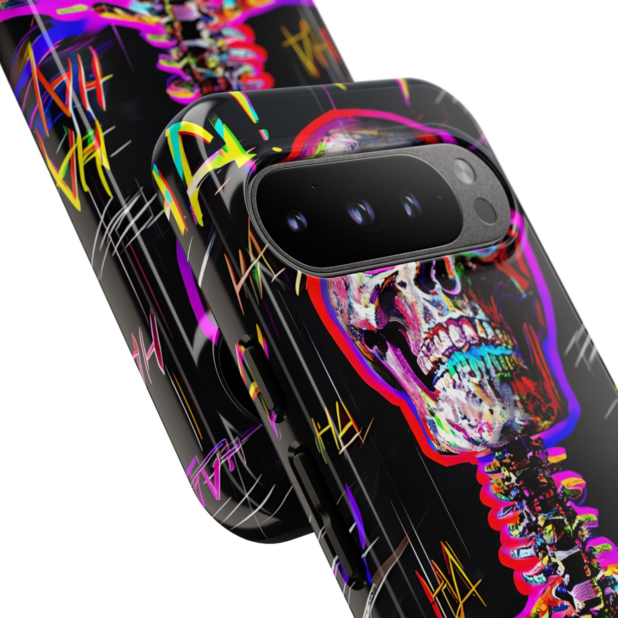 Neon Glitch Skeleton · Tough Handyhülle für Google Pixel