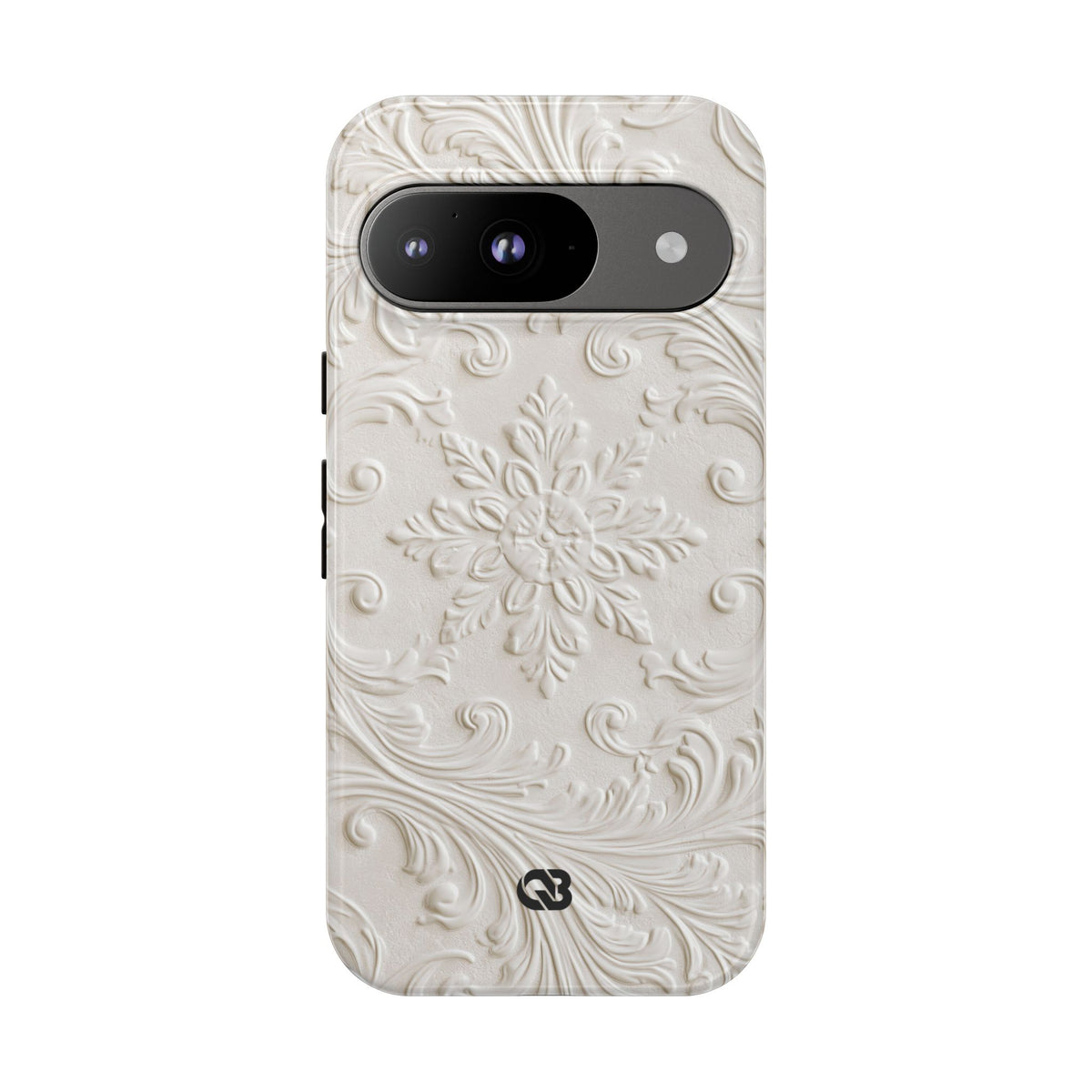 Ivory Baroque Relief · Tough Phone Case for Pixel ·  White