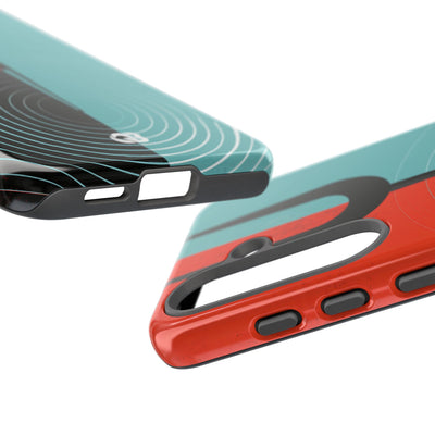 Teal Tough Phone Case for Samsung - Sonic Static Split
