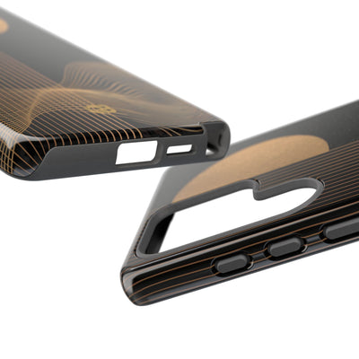 Gold Tough Phone Case for Samsung - Gilded Obsidian Dunes
