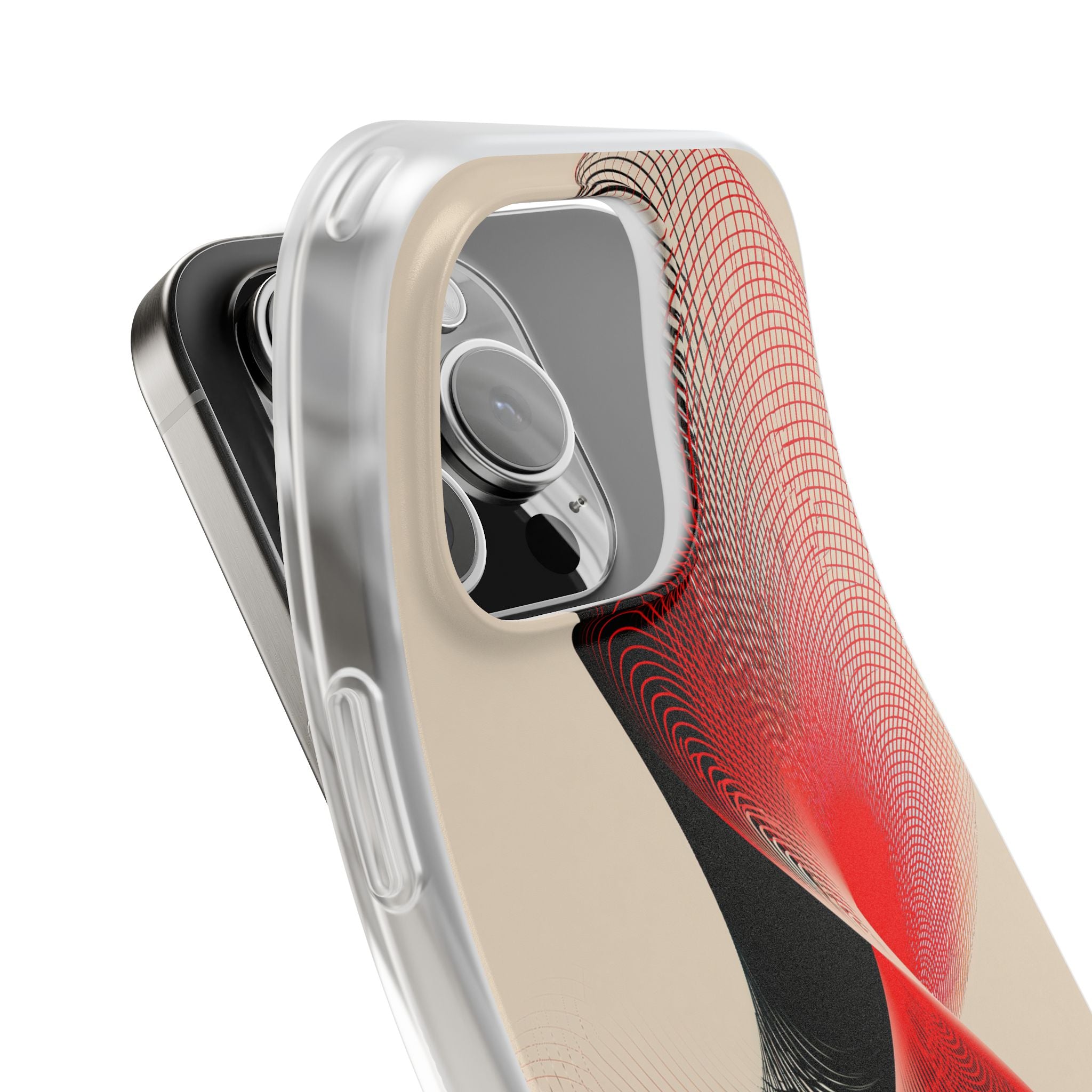 Red Lite Phone Case for iPhone - Crimson Grid Vortex