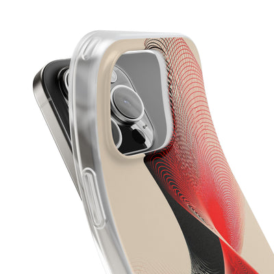 Red Lite Phone Case for iPhone - Crimson Grid Vortex
