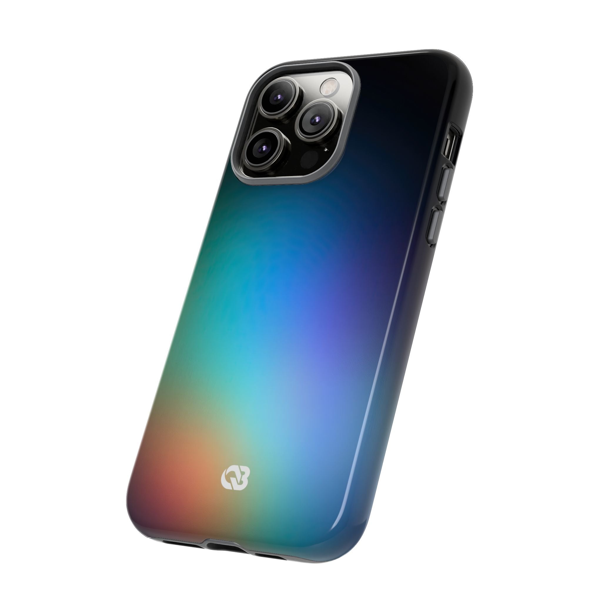 Black Tough Phone Case for iPhone - Electric Prism Grain
