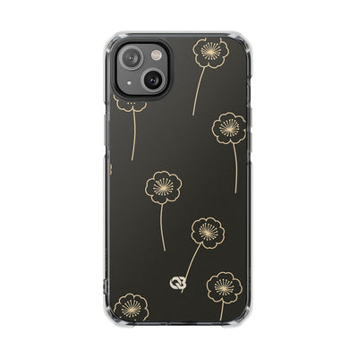 Black Impact MagSafe Phone Case for iPhone - Obsidian Sand Petals
