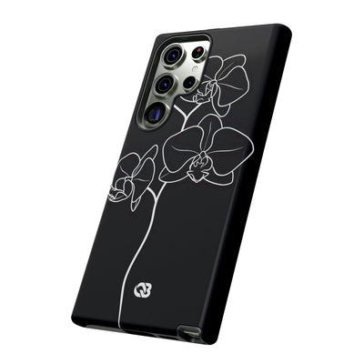 Black Tough Phone Case for Samsung - Noir Alabaster Orchid