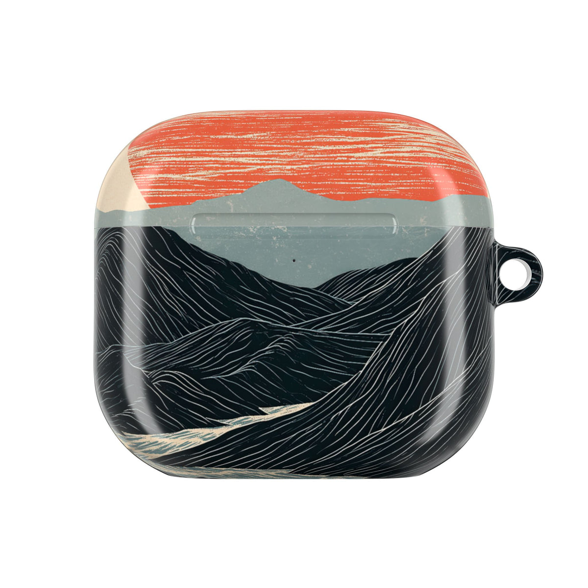Crimson Ridge Horizon · Hard Case for AirPods & AirPods Pro · Black