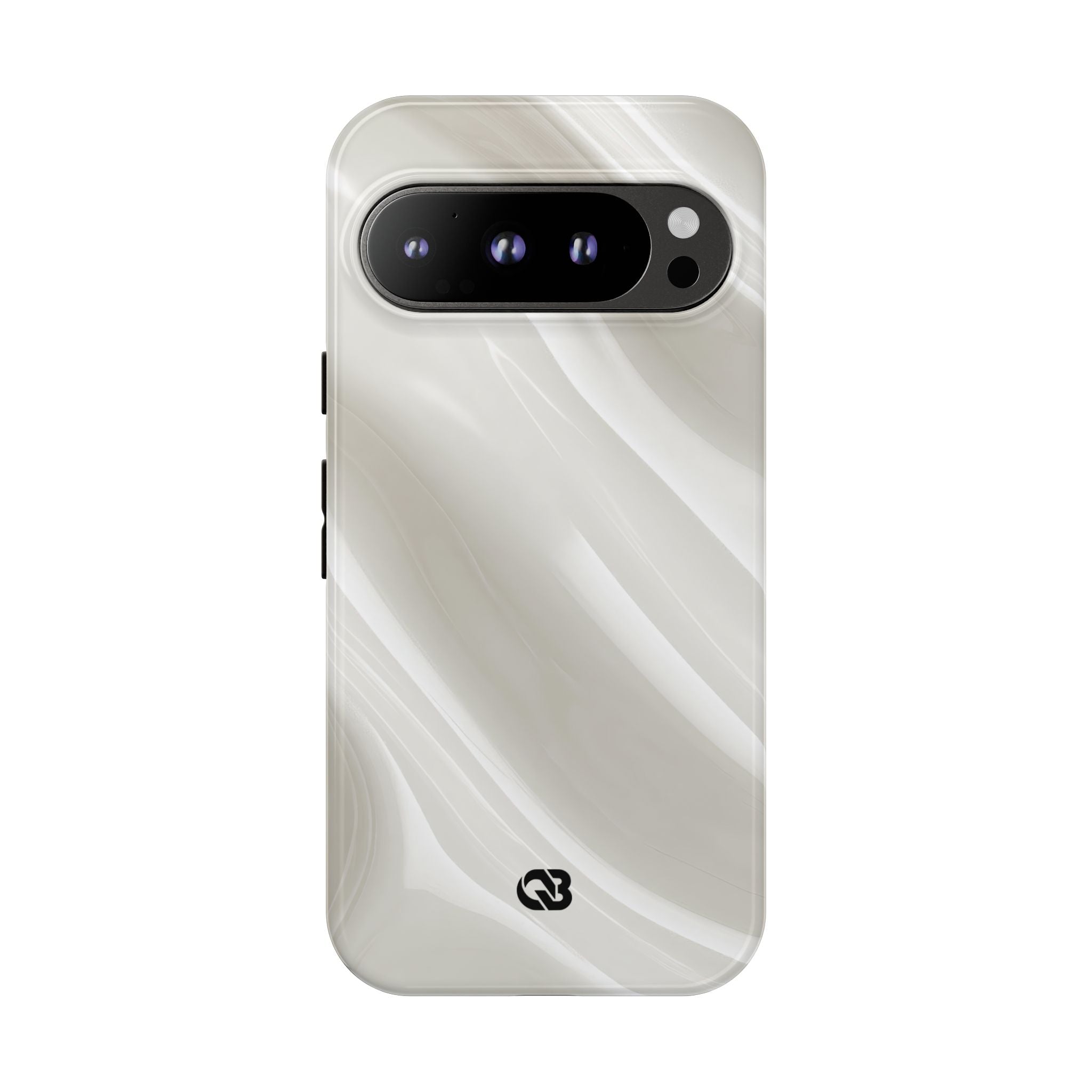 White Tough Phone Case for Google Pixel - Polished Ivory Wave