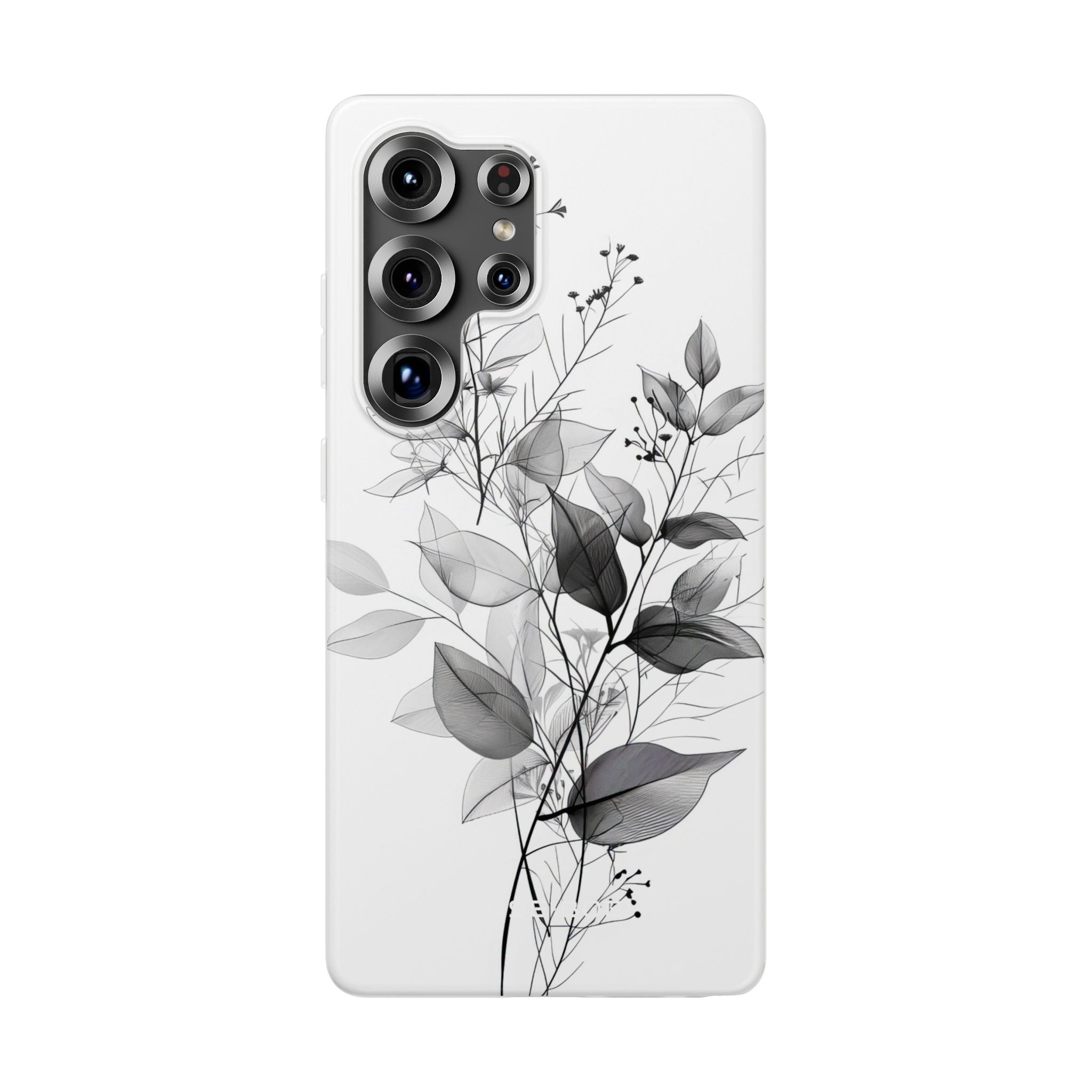 Årevede blade grå Samsung S25 Ultra cover - blød