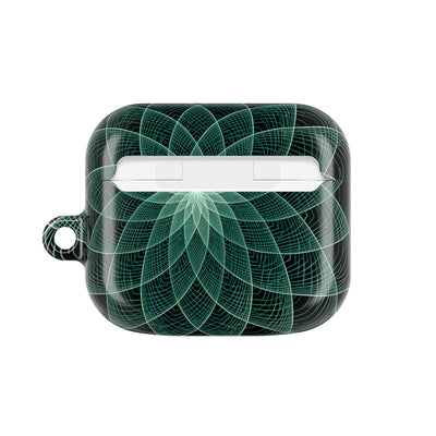Verdant Harmonic Bloom · Hard Case for AirPods & AirPods Pro · Black