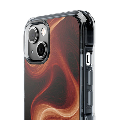 Solar Ember Flow · Clear Impact Magnetic Phone Case for iPhone · Orange