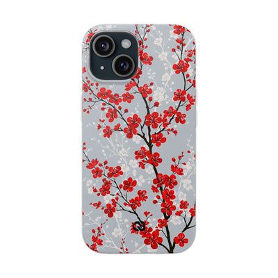 Grey Lite Phone Case for iPhone - Crimson Sakura Slate