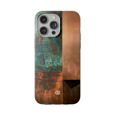 Teal Lite Phone Case for iPhone - Verdigris Copper Slab