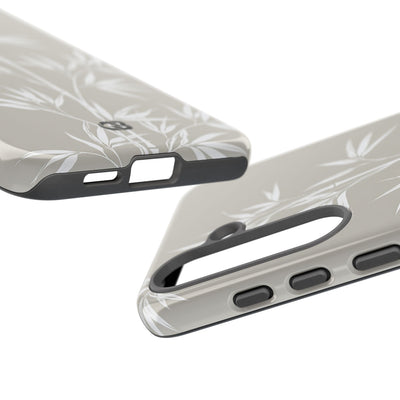 Beige Tough Phone Case for Samsung - Sandstone Bamboo Stalks