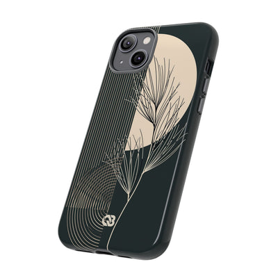 Black Tough Phone Case for iPhone - Obsidian Sand Willow