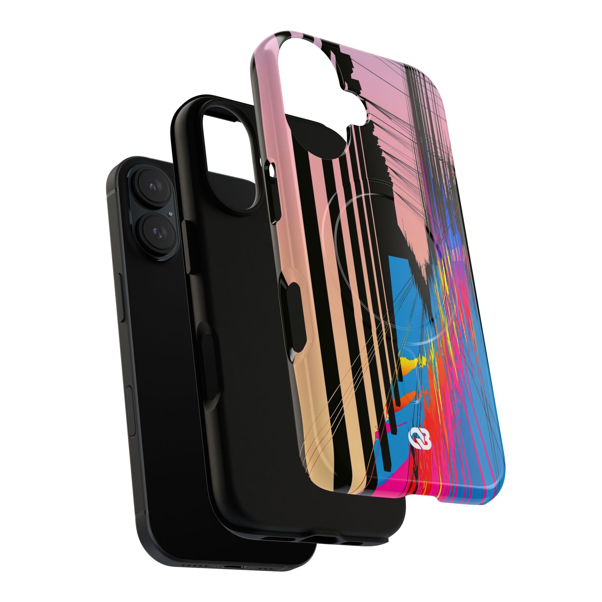 Blue Tough 2.0 Magsafe Phone Case for iPhone - Fractured Data Skyline