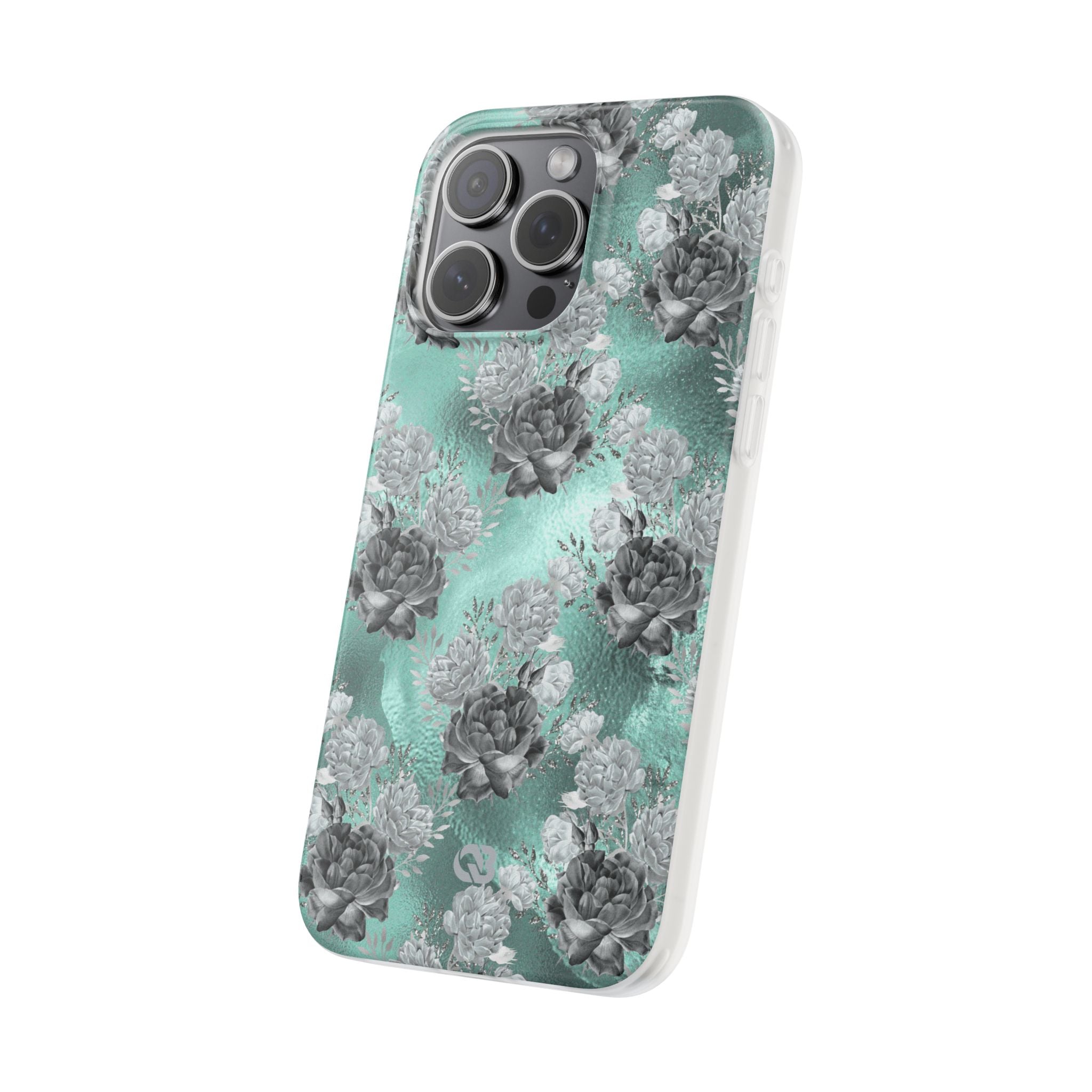 Frost Mint Floral · Soft Handyhülle für iPhone