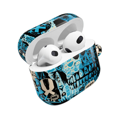 Electric Skull Graffiti · Hard Case for AirPods & AirPods Pro · Blue