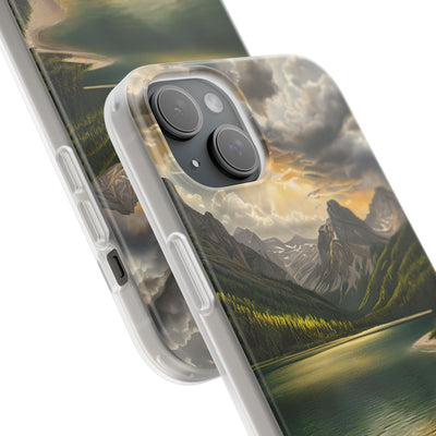 Gilded Mountain Lake · Soft Phone Case for iPhone