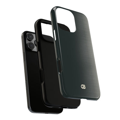 Grey Tough Phone Case for iPhone - Charcoal Tech Grid