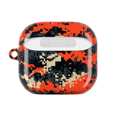 Signal Pixel Camo · Hard Case for AirPods & AirPods Pro · Orange