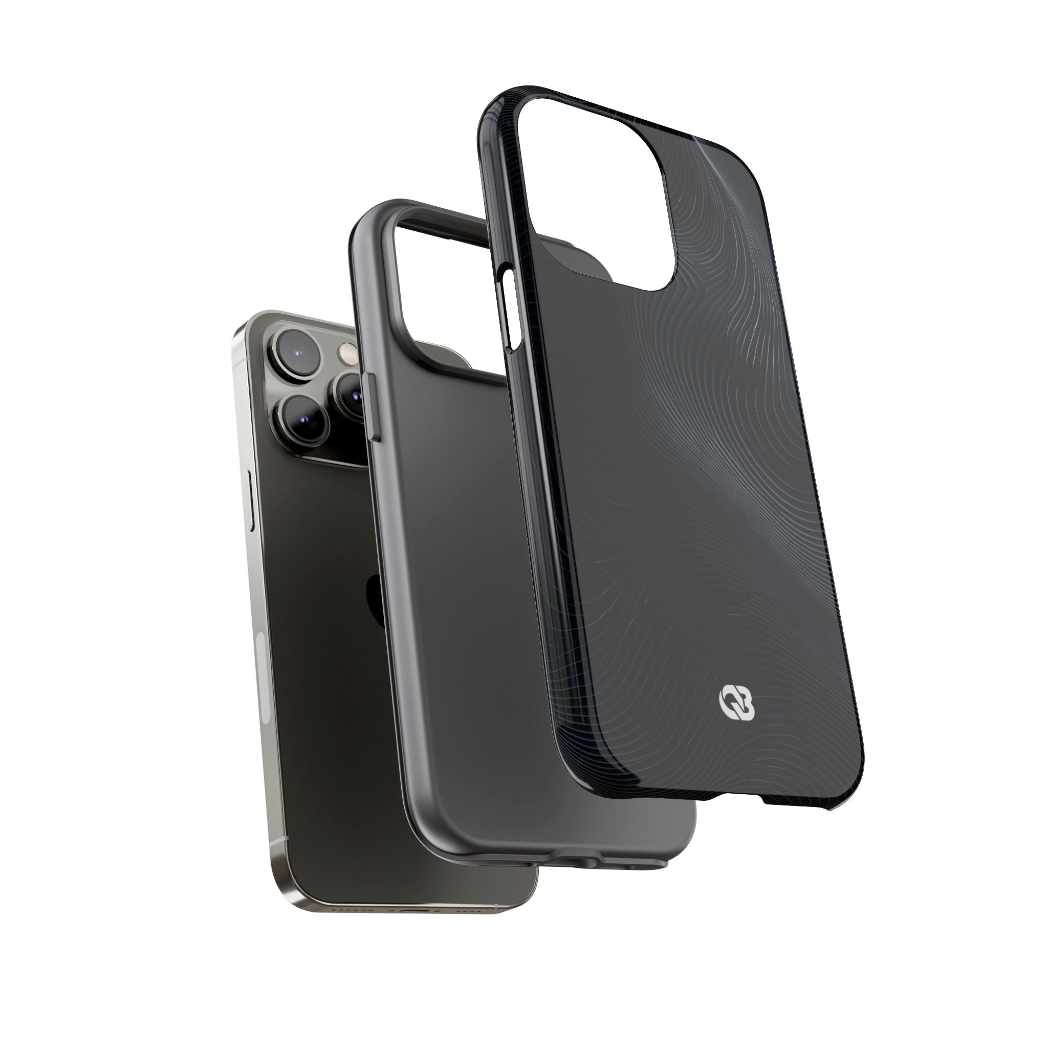 Black Tough Phone Case for iPhone - Obsidian Ridge Flux