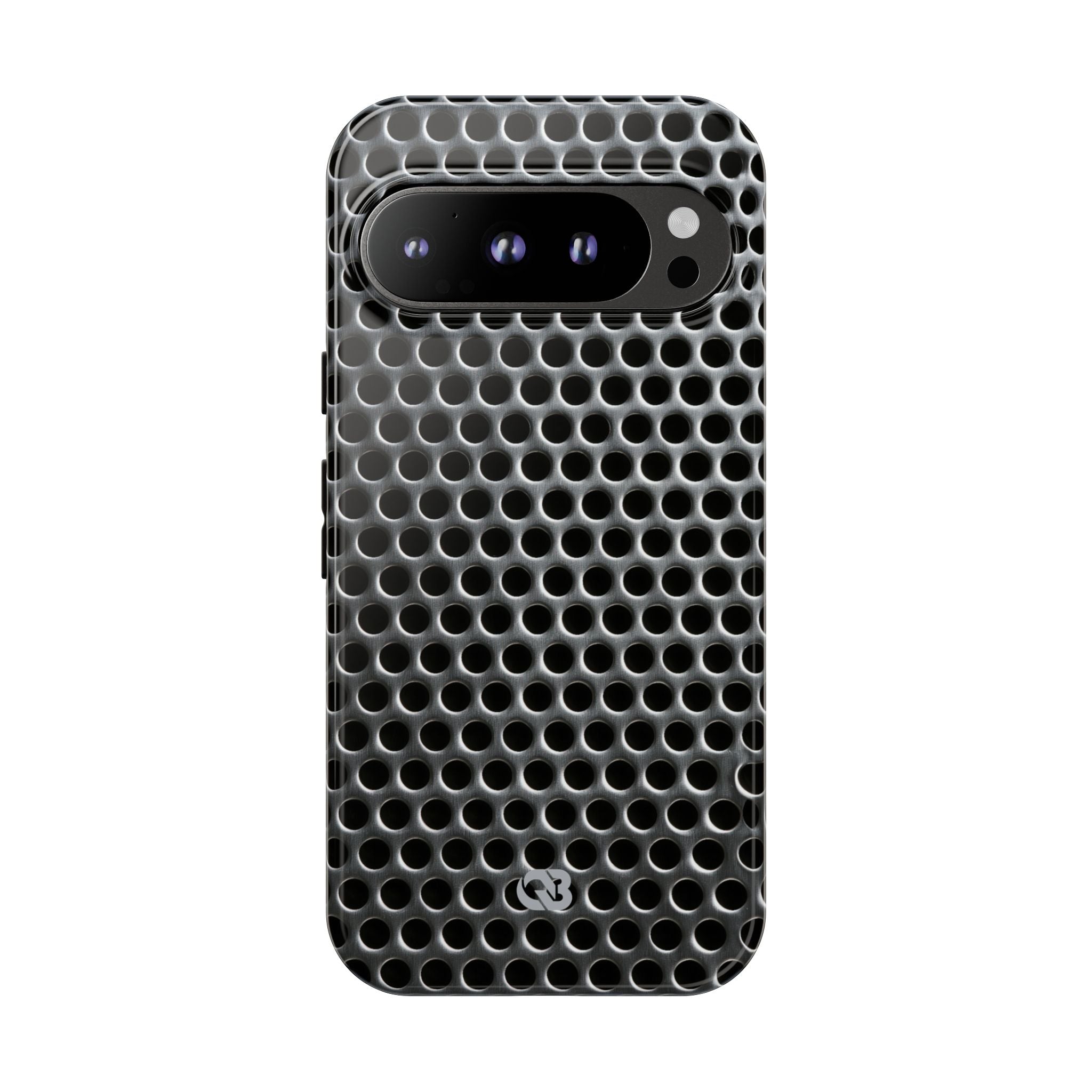 Silver Tough Phone Case for Google Pixel - Brutalist Steel Mesh