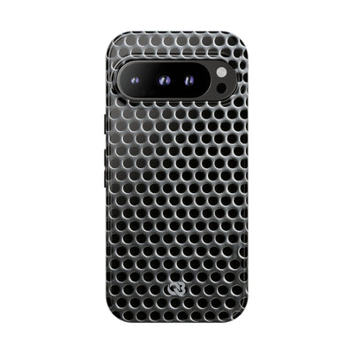 Silver Tough Phone Case for Google Pixel - Brutalist Steel Mesh