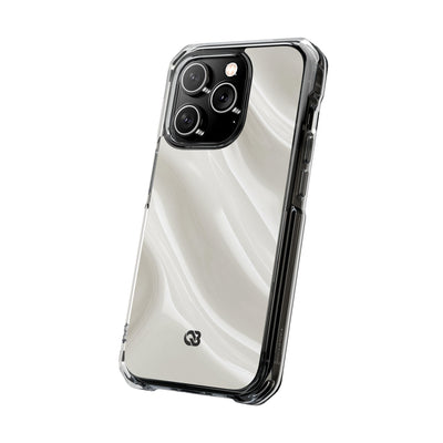 White Impact MagSafe Phone Case for iPhone - Polished Ivory Wave